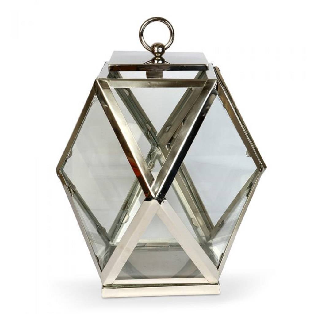 silver plated diamond glass lantern by marquis &amp; dawe