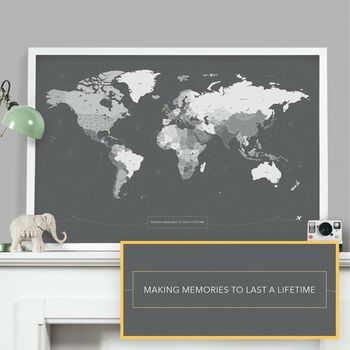 Personalised Pinboard World Map, 11 of 12
