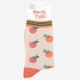 Womens Peach Fruit Bamboo Socks, thumbnail 5 of 5