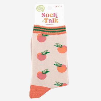 Womens Bamboo Socks Cream Peaches, 5 of 5