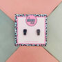 Beer Pint Glass Glitter Resin Stud Earrings, thumbnail 1 of 4
