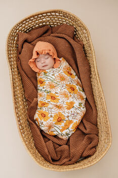 Daisy Bamboo Muslin Swaddle Blanket, 2 of 2