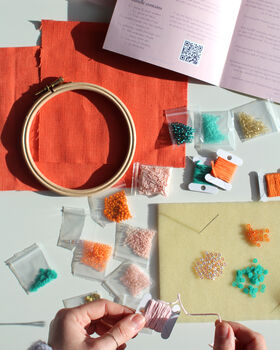 Beaded Embroidery Kit In 'Orange', 3 of 10