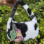 Fluffy Cow Print Shoulder Bag, thumbnail 1 of 4