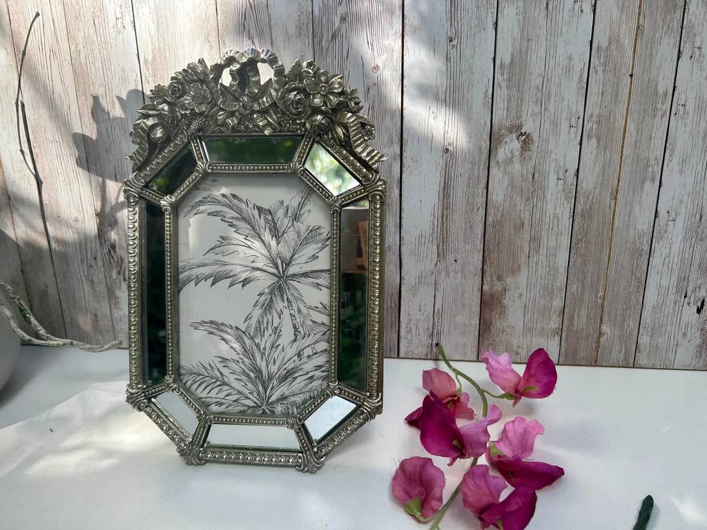 Silver Glass Photo Frame 4x6 Inch Ornate Picture Frame Gift, 1 of 10