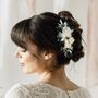 Willa Eucalyptus Preserved Flower Wedding Hair Comb, thumbnail 1 of 3