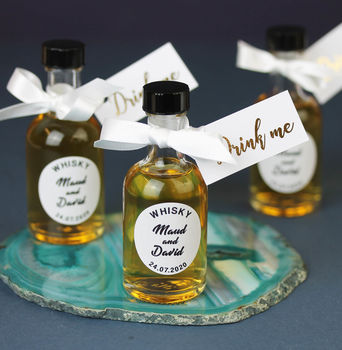 Personalised Whisky Wedding Favours With Gold Tags, 2 of 5