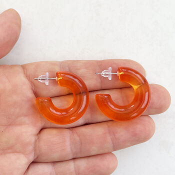Transparent Resin Chunky Hoop Earrings, 3 of 6