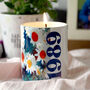 Personalised Year Candle With Vintage Daisy Print, thumbnail 2 of 3
