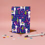 Happy Birthday Card Llama And Floral Pattern, thumbnail 2 of 4
