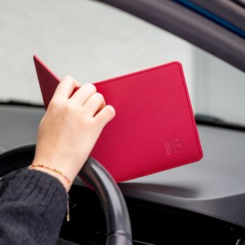 Eco Friendly Disabled Blue Badge Parking Permit Wallet Made From Recycled Bottles In Raspberry, 2 of 7