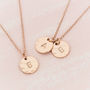 Personalised Hammered Initial Disc Necklace, thumbnail 1 of 9