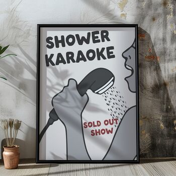 Shower Karaoke | Bathroom Art Print, 3 of 4