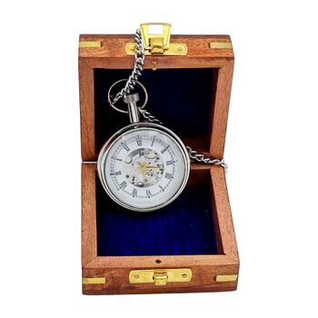 Personalised The St James Mechanical Pocket Watch With Case, 2 of 12