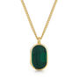 Men's Small Malachite Dog Tag Locket Gold, thumbnail 1 of 6