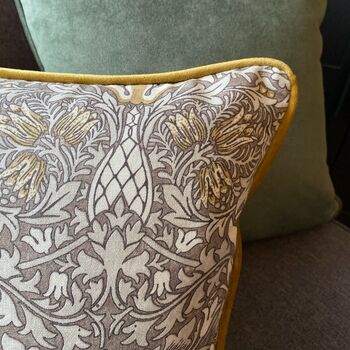 Pewter/Gold Snakeshead Morris 13' X 18' Cushion Cover, 5 of 7