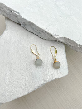 Amazonite Nugget Real 18k Gold Plated Earrings, 2 of 6