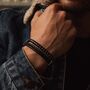 Men's Personalised Engraved Black Onyx And Silver Hematite Bracelet – Artisan Jewellery, thumbnail 3 of 9