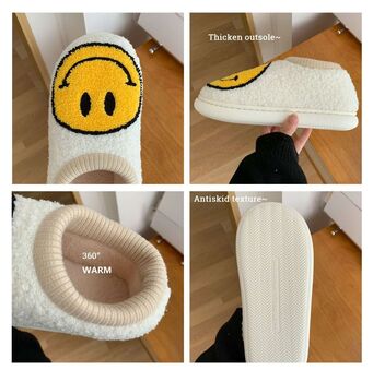 Smiley Face Bootie Slippers, 3 of 4