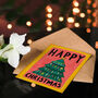 Xmas Tree Child Drawing Happy Colourful Christmas Card, thumbnail 4 of 6