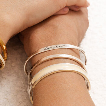 Personalised Women's Handwriting Torque Bracelet, 3 of 5