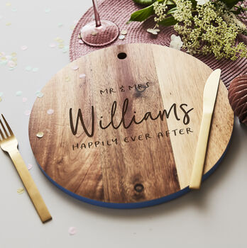 Personalised Couples Wooden Chopping Board, 4 of 6