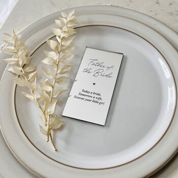 Father Of The Bride Gold Silver Perspex Place Setting, 6 of 7