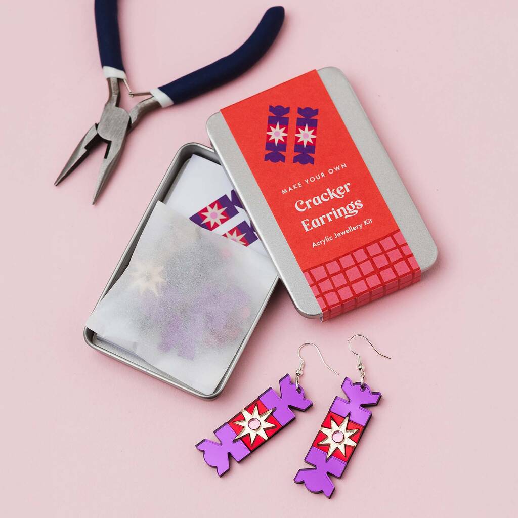 Christmas Cracker Earring Making Kit, Diy Jewellery Craft Kit, 1 of 8