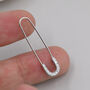 Sterling Silver Cz Pave Safety Pin Hoop Earrings, thumbnail 2 of 12