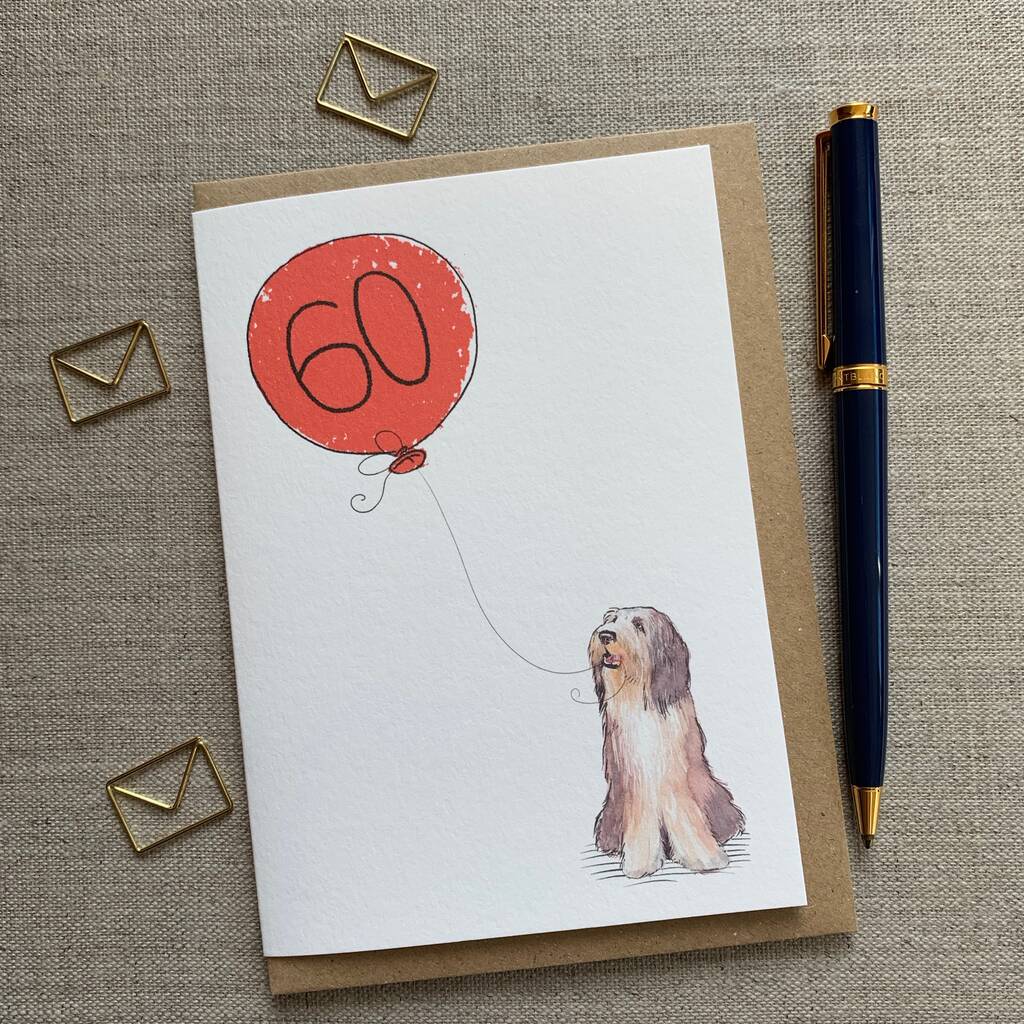 Personalised Bearded Collie Birthday Card, 1 of 5