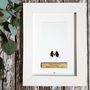 Penguin Love Couples Personalised Print, thumbnail 1 of 8