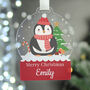 Personalised Penguin Acrylic Snowglobe Hanging Decoration Gift Boxed, thumbnail 1 of 6