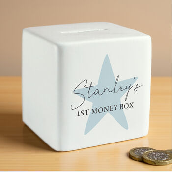 Personalised Blue Star Money Box, 3 of 6