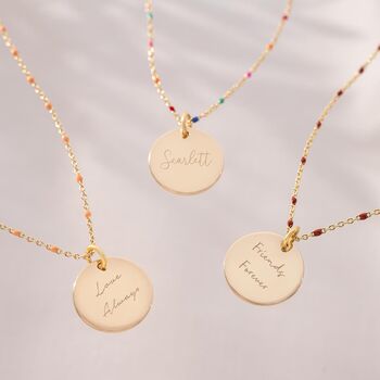 Disc And Enamel Chain Personalised Necklace, 4 of 12