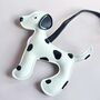 Faux Leather Dalmatian Dog Bag Charm, thumbnail 3 of 3