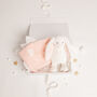 White Bunny Toy And Pink Heart Blanket Baby Gift Set, thumbnail 3 of 5