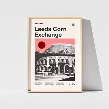Leeds Corn Exchange Mid Century Style Print, 2 of 8