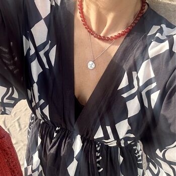 Edie Sterling Silver Red Agate Necklace, 5 of 5