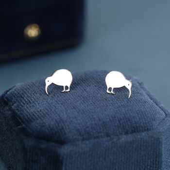 Sterling Silver Kiwi Bird Stud Earrings, 4 of 12