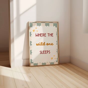 Personalised Safari Nursery Prints Set | Lion And Giraffe Wall Art, 3 of 6