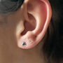 Sterling Silver Triangle Stud Earrings, thumbnail 2 of 9
