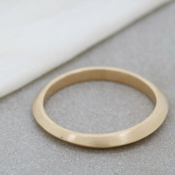 9ct Gold Ring Hand Carved Thin Band, 3 of 12