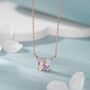 Sterling Silver Simulated Moonstone Butterfly Necklace, thumbnail 7 of 12