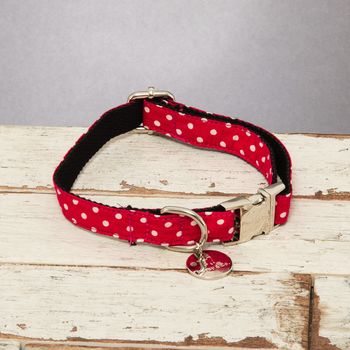 The York Red And White Spotted Dog Collar And Lead Set, 4 of 6