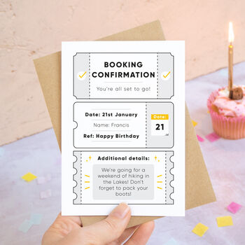 Personalised Birthday Booking Confirmation Card, 3 of 10