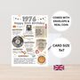 50th Birthday Card With 1976 Coin And Envelope Choose Your Colour, thumbnail 1 of 3