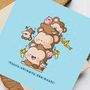 Cute Monkeys Greetings Card, thumbnail 6 of 9