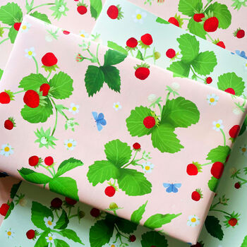 Strawberry Illustrated Wrapping Paper, 3 of 4