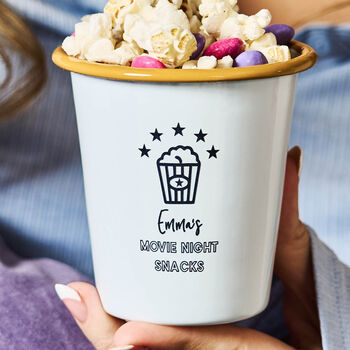 Personalised Coloured Enamel Snack Pot For Her, 2 of 4