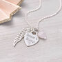 Personalised Silver Heart And Angel Wing Necklace, thumbnail 1 of 9
